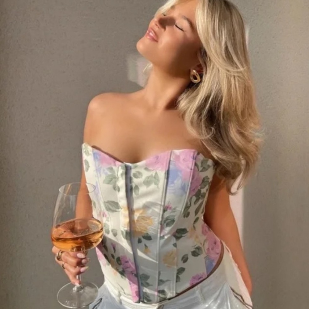 ZARA floral corset top